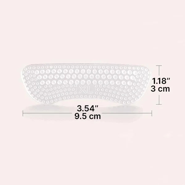 Transparente Silikon-Fersenpolster für Pumps, Loafer und Ballerinas gegen Rutschen aus der Ferse – Noppen, ca. 9,5 × 3 cm, mehrere Paare, XS bis XL