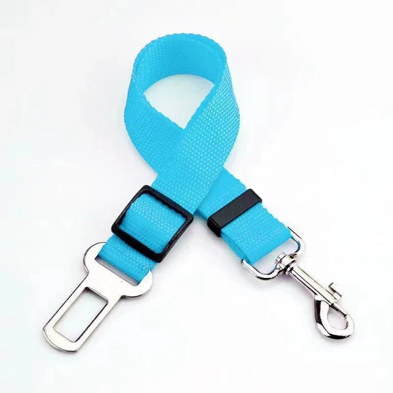 Verstellbarer Sicherheitsgurt für Hunde und Katzen aus Nylon für Autofahrten und Reisen – 38–69 cm, für Halsband oder Geschirr, in 6 Farben