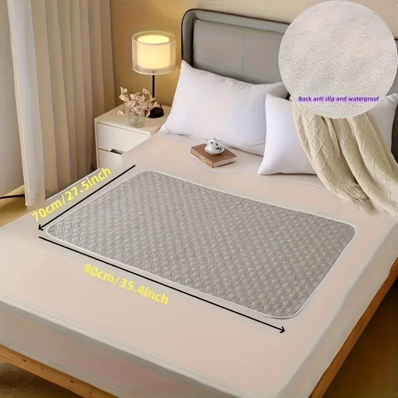 Waschbare Inkontinenz-Bettunterlage für Bett, Sofa und Haustiere – 50 × 70 oder 70 × 90 cm, 4 Lagen, wasserdicht, rutschfest, Schwarz oder Grau