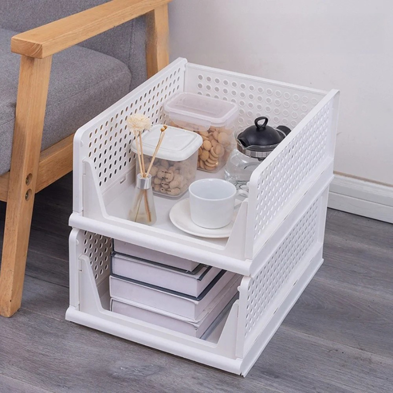Stapelbarer Schubladen-Organizer aus Kunststoff für Kleiderschrank und Regal – Boxen mit Auszug, für Wäsche, Socken und Handtücher