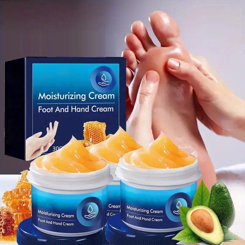 Intensive Fuß- und Handcreme für sehr trockene, raue Fersen mit Sheabutter und Bienenwachs für Füße, Hände und Beine – 3 × 30 g, zieht schnell ein