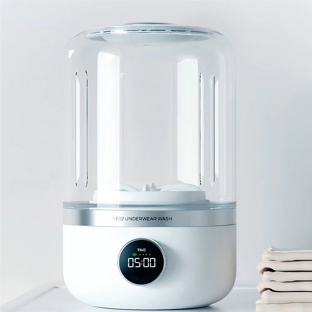 Kabellose Mini-Waschmaschine mit Akku für Unterwäsche, Socken und Babysachen – 20 × 13 cm, 4000 mAh, 2 Waschmodi, USB-Aufladung, für Reisen