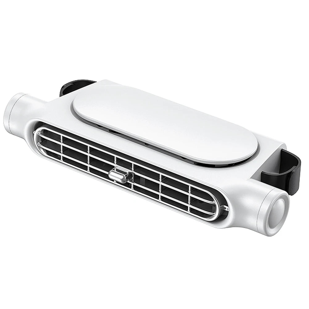 Kopfstützen-Ventilator mit Doppelturbine für Rücksitz und Beifahrer im Auto – 3 Stufen, USB-Betrieb, ca. 17,5 × 7,5 × 3,4 cm, 3 Farben