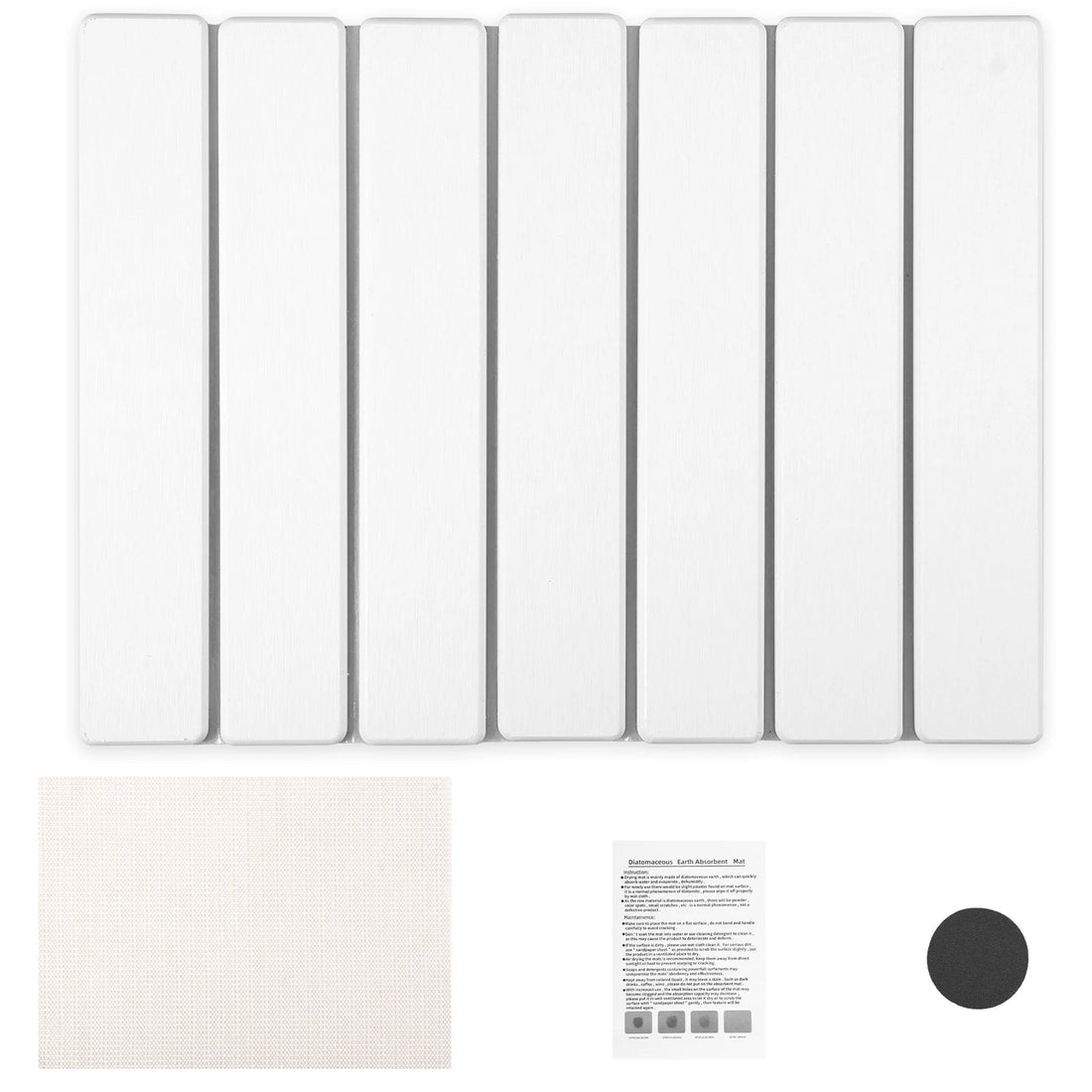 Faltbare Abtropfmatte aus Diatomit für Spüle und Arbeitsplatte – 30 × 40 cm, saugfähiges Kieselgur-Material, trocknet schnell, Grau oder Weiß