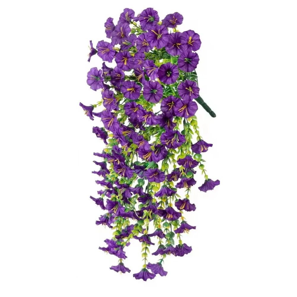 Künstliche Prunkwinde als Hängedeko für Balkon, Terrasse und Zaun – ca. 75 cm, UV-beständig, Kunststoff, 6 Farben, 2, 4 oder 10 Stück