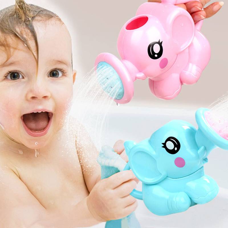 Haarspülbecher in Elefantenform für das Babybad – 14 × 9 cm, sanfter Wasserstrahl, auch als Gießkanne, ab 6 Monaten, Blau oder Rosa